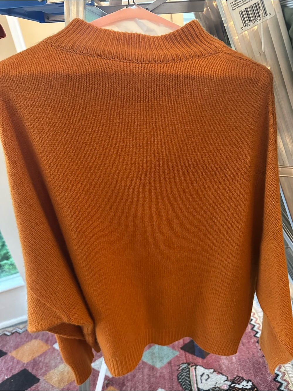 Women’s Rust Orange Cowl-Neck Sweater